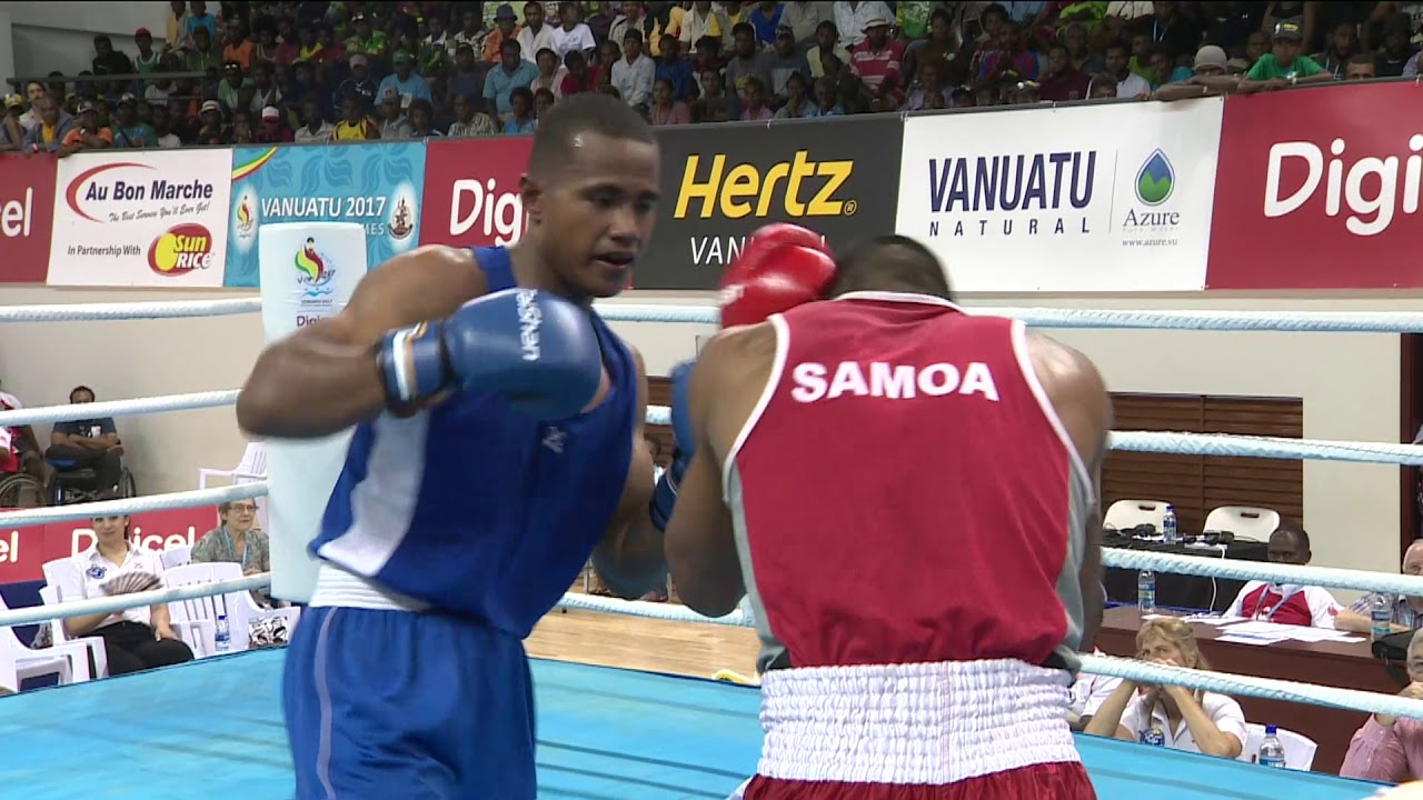 Pacific Mini Games Van2017 Boxing Mens MW 75kg Samoa vs Tonga YouTube