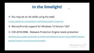 April  2018 Patch Tuesday updates from ManageEngine