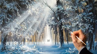 : Acrylic Landscape Painting - Winter / Easy Art /   .  . 