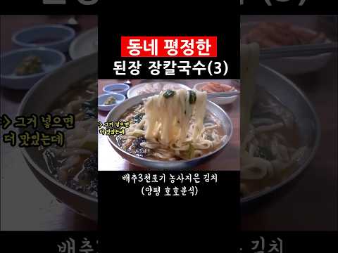 동네 평정한 된장 장칼국수(3) 양평 호호분식-3천포기 배추농사 지어 김치 주심 #shorts