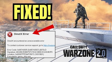 How To Fix COD Warzone 2.0 The Application Has Unexpectedly Stopped Working Error 0x887A0005