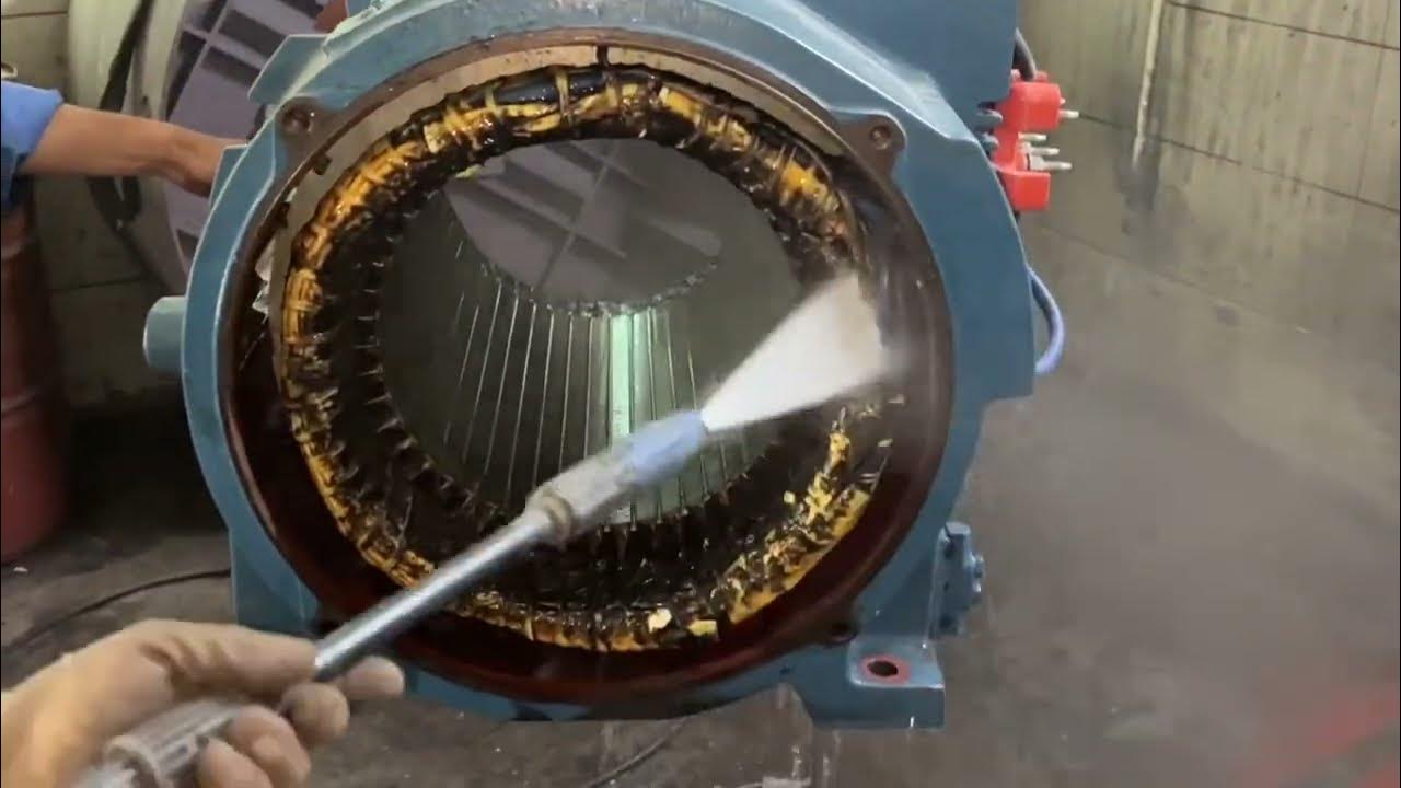 200 kW Motor Stator Winding Cleaning YouTube