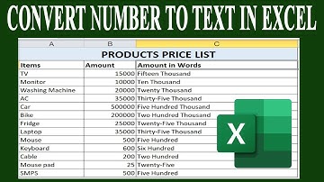 How to convert number to text in excel   | How to convert number to words in excel