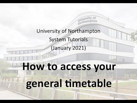 UoN Tutorial - How to access general timetables on your desktop