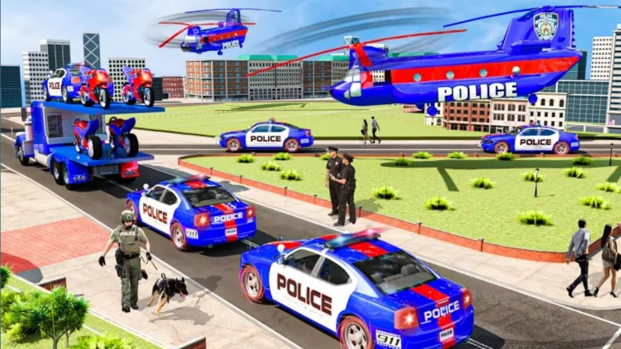 US Police Multi Level Car Transporter Truck 2021‏