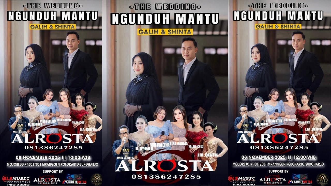 🔴LIVE ALROSTA DONGKREK II WEDDING GALIH & SHINTA II BLS MUSIK PRO AUDIO II AA MEDIA PUSAT A3