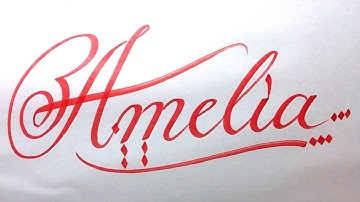 Amelia Name Signature Calligraphy Status | How to Cursive write with cut Marker #amelia @amelia