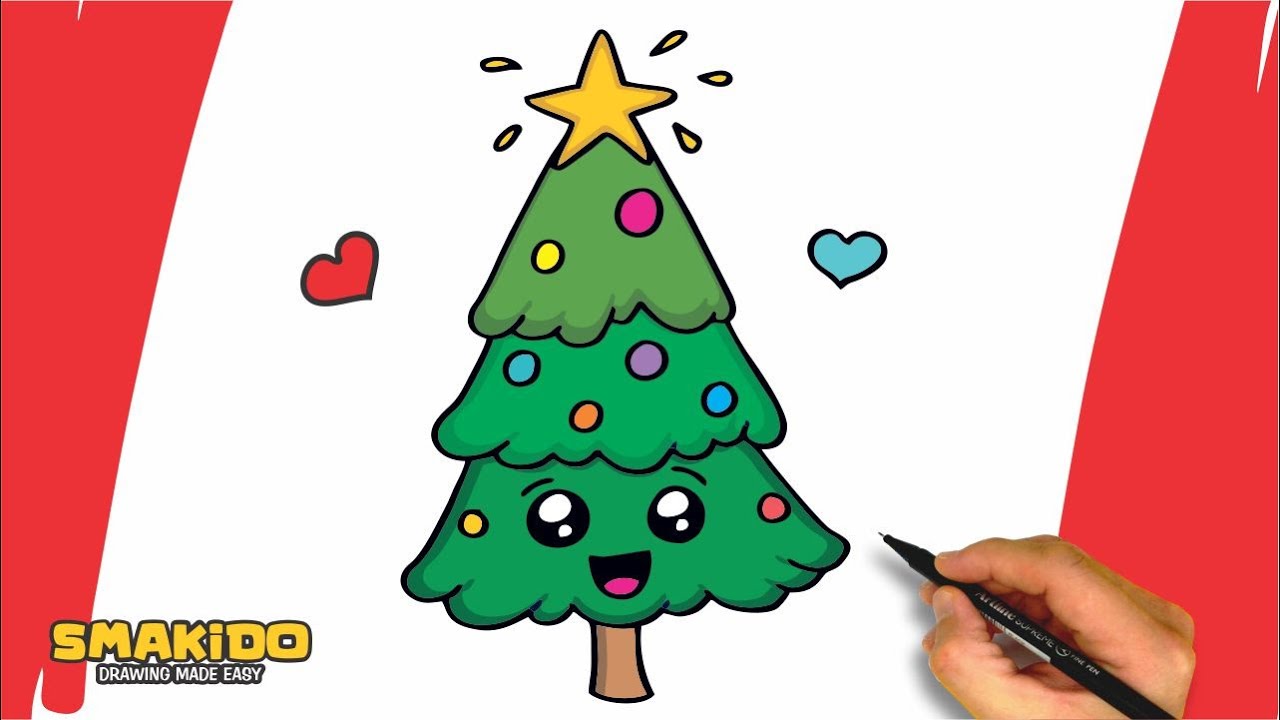 How to Draw Christmas Tree For Beginners | Easy Christmas Tree Drawing ...