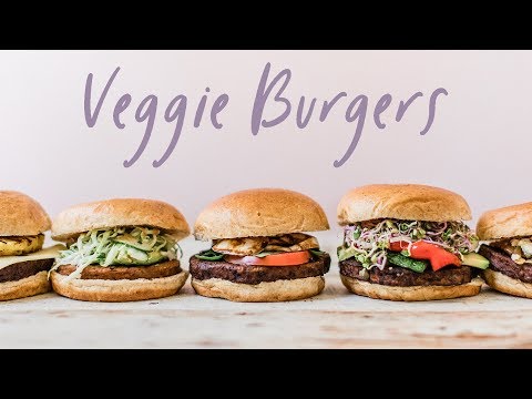 5 Ultimate VEGGIE (& VEGAN) BURGERS for Football Season! | HONEYSUCKLE