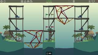 Poly Bridge 7-15: The Two Towers - Solution 3