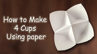 How to Make Origami Four cups step by step. #Paper Craft #Easy origami paper cup #Origami