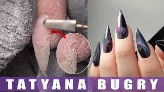 Transformation On Filing Mistakes! | Correcting Nails From Another Nail Tech |Russian Efile Manicure