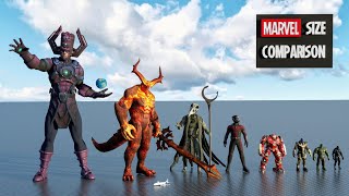 MARVEL Size Comparison | 3d Animation Comparison (60 fps)