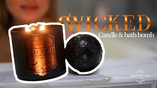 "WICKED" Black Bath Bomb and Candle With a Black Jewel hidden Inside! Wealth