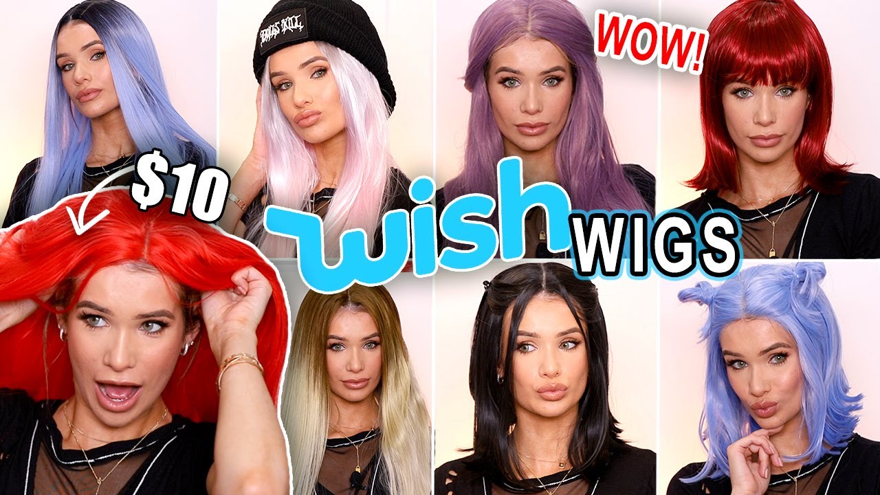 Trying On WISH APP Wigs! *AFFORDABLE LACE FRONT WIG HAUL!*