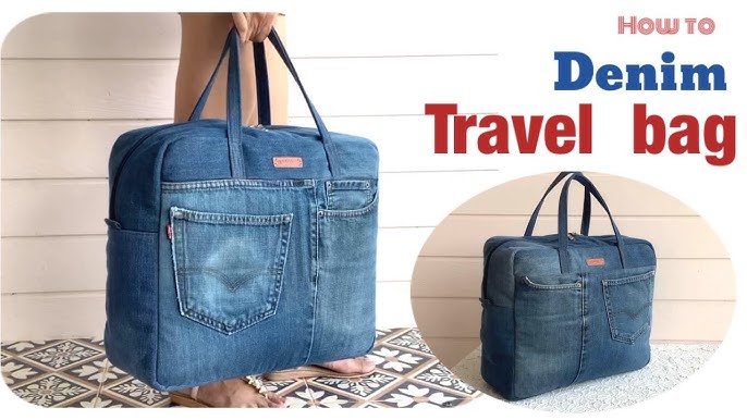 Viaggio Jacquard Denim Scritto Travel Bag