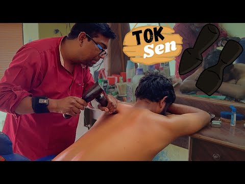 Tok Sen Back Massage by Ashok Barber | ASMR Therapy on Indian Barber Shop