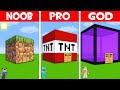 WHAT is INSIDE HOUSE in ONE BLOCK DIRT vs TNT vs PORTAL in Minecraft NOOB vs PRO vs GOD!
