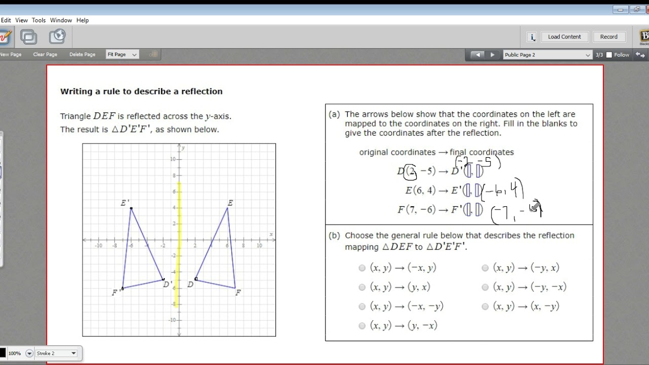 Write Rule For Reflection Math