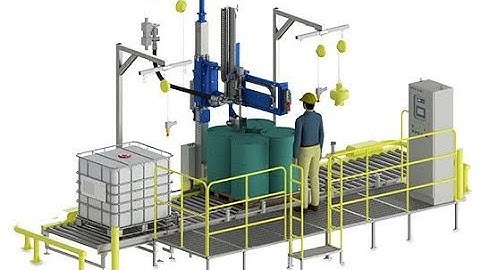 #IBC/#Drum #fillingmachine with #automatic #filing #aligning, #capping, #fillingmachine