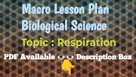 Biological Science/Macro Lesson Plan/Topic-Respiration/Class-7th/B.Ed./Pdf available