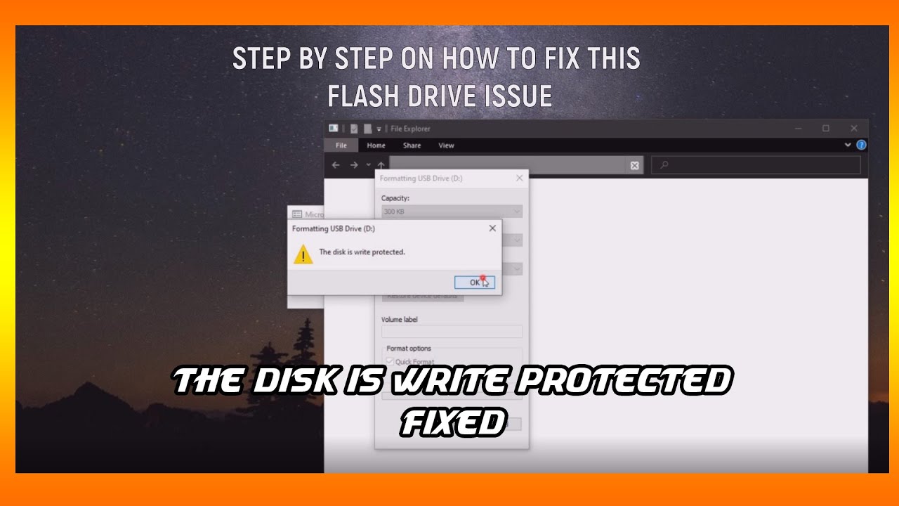 STEP BY STEP ON HOW TO FIX FLASH DRIVE ISSUE THE DISK IS WRITE