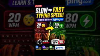 Slow to Fast Typing Speed ⌨️ Learn &amp; Test on Typing.com | Improve WPM Free #shortsfeed#shorts