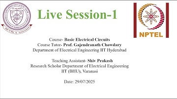 Live session 1: Basic Electrical Circuits
