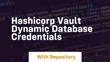 Hashicorp vault dynamic database credentials