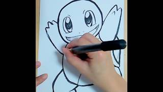 ポケモン ゼニガメ Squirtle 筆ペンで描いてみた Pokemon イラスト Youtube