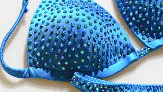 Royal Blue Crystal Bikini Suit