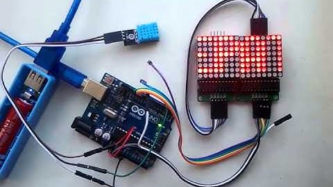 Бегущая строка из матриц 8x8 на MAX7219 температура и влажность