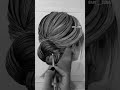 Hair drawing with charcoal pencil || #hair #hairdrawing #charcoal #brush #shading #highlight 🥰🥰😆