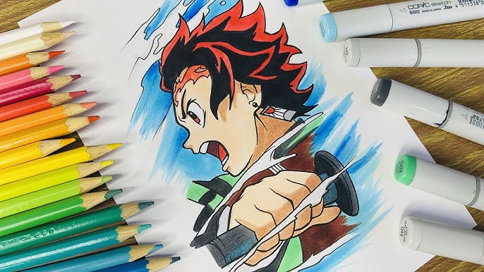 DESENHANDO O TANJIRO #desenho #desenhoanime #tanjiro #anime