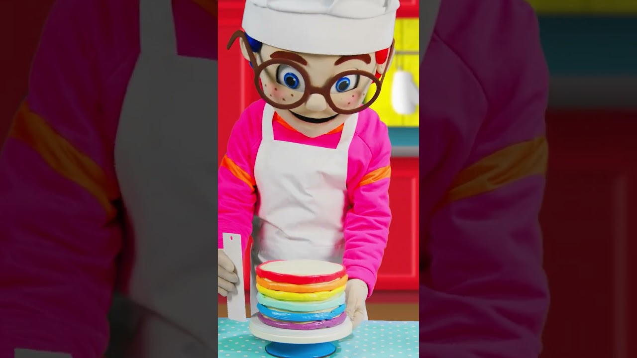 The Kids make a rainbow cake 🎂 