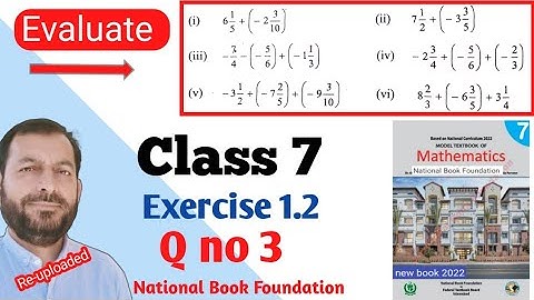 Class 7  Exercise 1.2 Q no 3 NBF Maths ex 1.2 New Book 2024  NBF federal board sir nadeem munawar