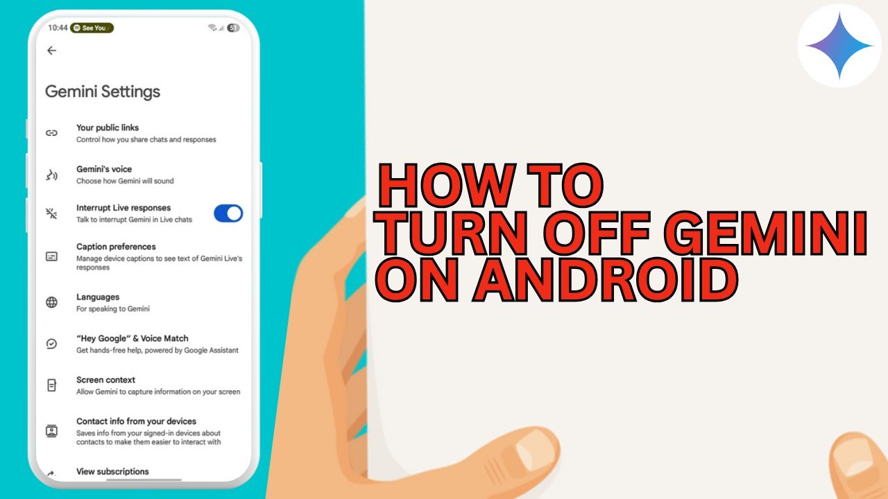 How to Turn OFF Gemini on Android - YouTube