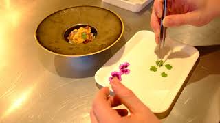 Preparation of a starter with North Sea Crab at Restaurant 212 in Amsterdam, filmed in 4K