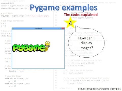 Pygame examples 4: How to display an image