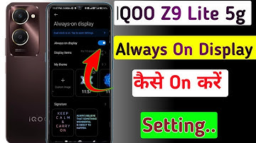 Iqoo z9 lite 5g me always on display kaise on kare//how to always on display in iqoo z9 lite 5g me