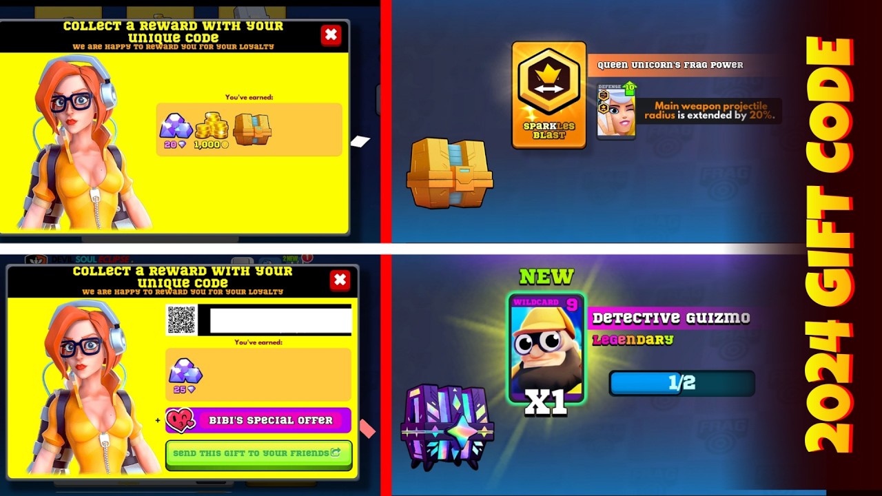 2024 new 🎁🎉 GIFT code 100k diamonds get FREE LEGENDARY CHEST in #FRAG ...