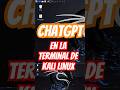 ChatGPT en la terminal de kali linux #kalilinux #chatgpt #linuxtips