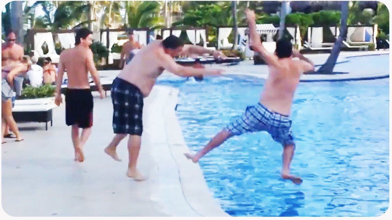 Pool Prank Goes Wrong Slippery When Wet Youtube