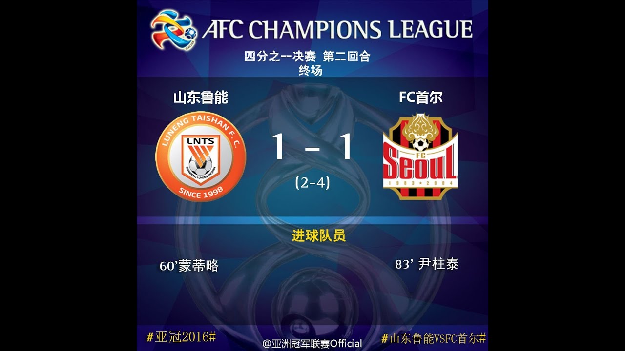 Highlights Shandong Luneng 1 1 Fc Seoul 山东鲁能1 1 首尔fc Acl 16 Youtube