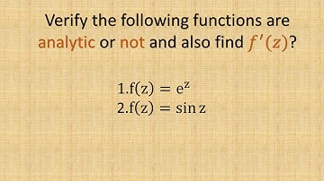 Analytic function sin z, exp(z), Examples