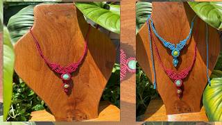 Famous DIY macrame tutorial | Macrame necklace with green stone easy and cute Profile