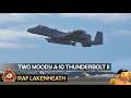 TWO MOODY FAIRCHILD REPUBLIC A-10 THUNDERBOLT WARTHOG SHARK MOUTH TAKEOFF • 23d WING RAF LAKENHEATH