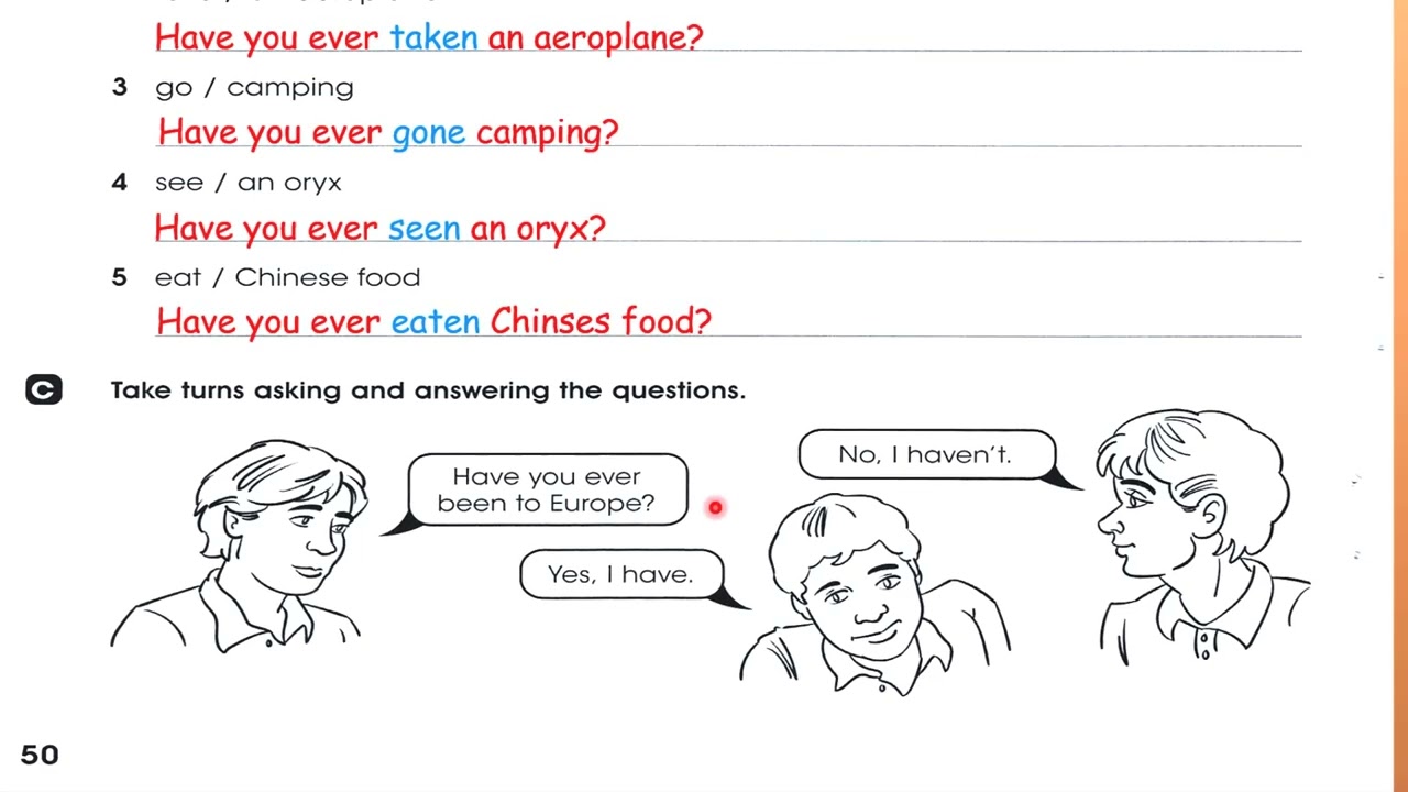 حل صفحة 50 و 51 نشاط انكليزي رابع اعدادي