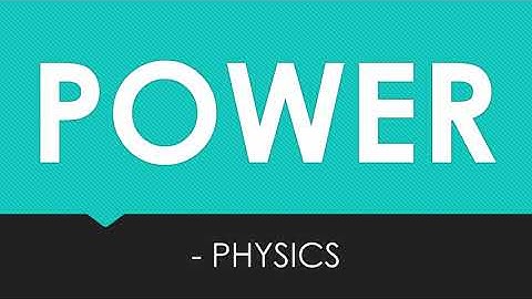 Power | Definition | Formula | Standard Unit | Units