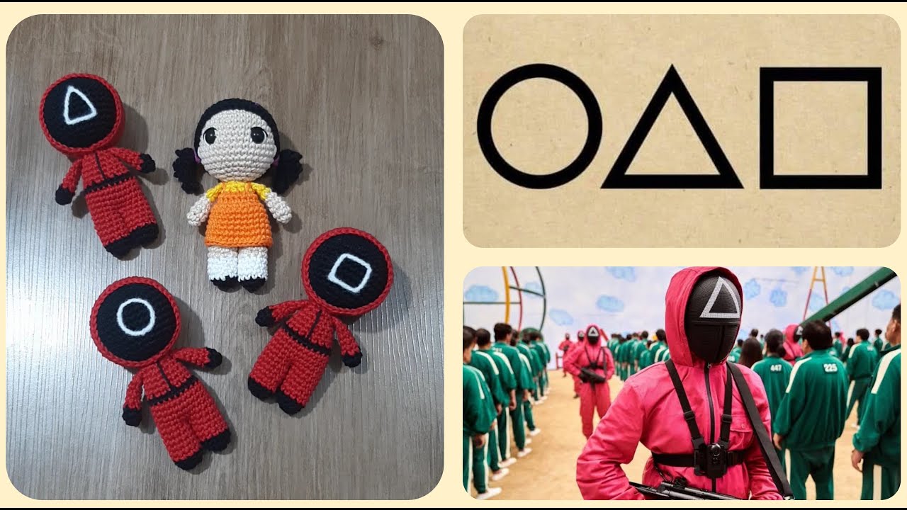 Guardas/Supervisores Round 6 Amigurumi Netflix Squid Game #tiagoamigurumi #round6 #squidgame